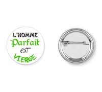 Badge broche pins l'homme parfait est vierge signe astro 37mm handmade cadeau