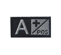 Badge brodé en nylon avec inscription « Blood » - Emblème brodé - Type A POS