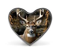 Badge camouflage cerf en forme de cœur, joli porte-badge d'identification pour woker, broche en métal, épinglettes en forme de cœur d'amour pour homme et femme, cadeau de médecin, sacs à dos et