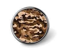 Badge camouflage marron rond, joli porte-badge d'identification pour woker, broche en métal, épingles rondes tendance pour homme et femme, cadeau de médecin, sacs à dos et accessoires de manteau