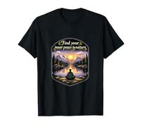 Badge Camping Mountain avec Citation intérieure de la Nature T-Shirt