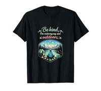 Badge Camping Mountain Méditation Lac Nature Citation T-Shirt