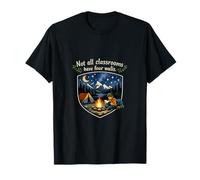 Badge Camping Mountain Not All Classrooms Have Four Walls T-Shirt