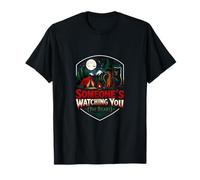 Badge Camping Mountain Ours Qui Vous Regarde Graphique T-Shirt