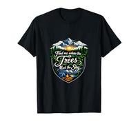 Badge Camping Mountain Trees Meet Sky Citation T-Shirt