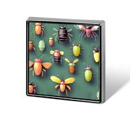 Badge carré imprimé Atlas des insectes, badge en métal, bouton décoratif, broche, épingles à revers, sac, chapeau, accessoires pour femmes et hommes, aluminium