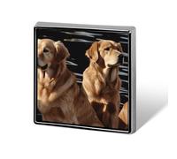 Badge carré imprimé Golden Retrievers, bouton en métal, broche décorative, épingles à revers, sac, chapeau, accessoires pour femmes et hommes, aluminium