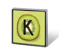 Badge carré imprimé Kiwi Art en métal - Broche décorative pour sac, chapeau - Accessoires pour homme et femme - En aluminium, 0.7*0.7 in, Aluminium