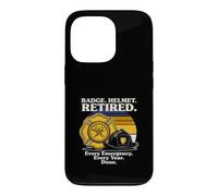 Badge Casque Retired Every Emergency Every Year Done Coque pour iPhone 13 Pro