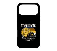 Badge Casque Retired Every Emergency Every Year Done Coque pour iPhone 17 Pro Max