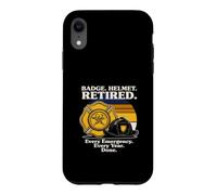 Badge Casque Retired Every Emergency Every Year Done Coque pour iPhone XR