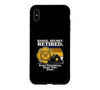 Badge Casque Retired Every Emergency Every Year Done Coque pour iPhone XS Max