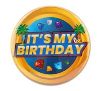 Badge c'Est Mon Anniversaire, Pin's c'Est Mon Anniversaire en Métal avec Diamant Imprimé Accessoire Amusant pour Tenue Idéal pour Femmes Hommes Garçons Filles