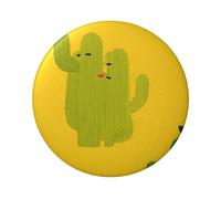 Badge circulaire imprimé cactus de dessin animé, robuste et durable, parfait pour les cadeaux personnalisés et la décoration de vêtements, One Size