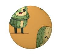 Badge circulaire imprimé cactus de dessin animé, robuste et durable, parfait pour les cadeaux personnalisés et la décoration de vêtements, One Size