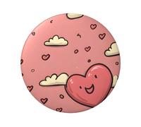 Badge circulaire imprimé cœur flottant de dessin animé, robuste et durable, parfait pour les cadeaux personnalisés et la décoration de vêtements, One Size