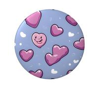 Badge circulaire imprimé cœur flottant de dessin animé, robuste et durable, parfait pour les cadeaux personnalisés et la décoration de vêtements, One Size