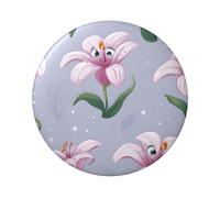 Badge circulaire imprimé fleur de lys de dessin animé, robuste et durable, parfait pour les cadeaux personnalisés et la décoration de vêtements, One Size