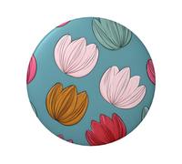 Badge circulaire imprimé pétales de tulipe de dessin animé, robuste et durable, parfait pour les cadeaux personnalisés et la décoration de vêtements, One Size