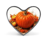 Badge citrouille d'automne en forme de cœur, joli porte-badge d'identification pour woker, broche en métal, épinglettes en forme de cœur d'amour pour homme et femme, cadeau de médecin, sacs à dos et