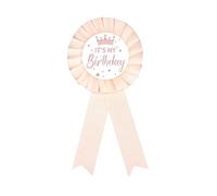 Badge coloré « It's My Birthday » en tissu satiné « Happy Birthday » - Décoration de fête pour femmes, hommes, filles, garçons, big, Acier allié, Sans pierre précieuse