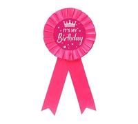 Badge coloré « It's My Birthday » en tissu satiné « Happy Birthday » - Décoration de fête pour femmes, hommes, filles, garçons, big, Acier allié, Sans pierre précieuse