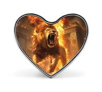 Badge commémoratif unisexe en métal avec motif lion et cœur de tonnerre, épingle à revers, bouton, accessoire pour robe, manteau, sac à dos, mariage