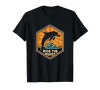 Badge Dauphin Ride The Waves T-Shirt