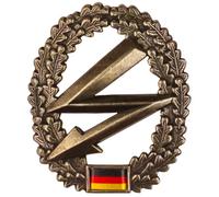 Badge de béret original de l'armée allemande BW Béret en métal (groupe de télécommunications)