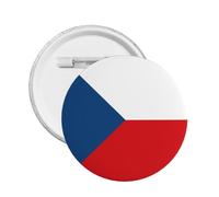 Badge de bouton rond avec inscription « I Stand » avec épingle tchèque motif drapeau tchèque, L, Plastique