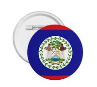 Badge de bouton rond avec inscription « I Stand » - Motif drapeau du Belize, M, Plastique