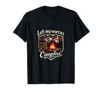 Badge de Camping « Left My Worries by The Campfire » T-Shirt