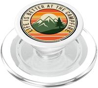 Badge de Camping Vintage avec Inscription Happy RV Owner PopSockets PopGrip pour MagSafe