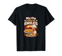 Badge de Chef My City Cooks Up Smiles Local Pride T-Shirt