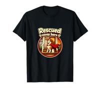 Badge de Chien de Dessin animé Rescued Stray Hero Local Pride T-Shirt