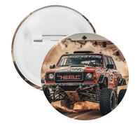 Badge de course tout-terrain rond en métal, broche légère pour sac à dos, épingles à boutons tendance pour chemises, vestes, châle, manteau, unisexe, 5PCS, Fer blanc, épingles rondes en métal