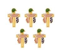 Badge de croix patriotique antirouille avec finition par galvanoplastie, broche de drapeau, idéal pour les activités de plein air et les événements de groupe, badge de drapeau américain