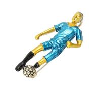 Badge de joueur de football tendance avec gouttes d'huile double couleur, accessoire artisanal pour tenue décontractée et événement sportif, broche en alliage léger, One Size, Comme décrit