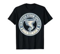 Badge de météorologie tempête T-Shirt Graphique avec Valeur, Homme, Noir, L