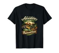 Badge de Motard Adventure Starts Where Pavement Ends T-Shirt