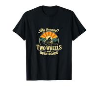 Badge de Motard My Therapy Two Wheels and Open Roads T-Shirt