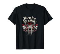 Badge de Motard Vintage Born for Two Wheels T-Shirt