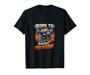 Badge de Motard Vintage Born to Twist Throttles T-Shirt