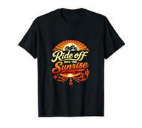 Badge de Motard Vintage Ride Off Into The Sunrise T-Shirt