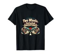 Badge de Motard Vintage Two Wheels Unlimited Adventures T-Shirt