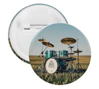 Badge de musique imprimé champ, broches rondes en métal, broche légère pour sac à dos, épingles à boutons tendance pour chemises, vestes, châle, manteau, unisexe, 5PCS, Fer blanc, épingles rondes en