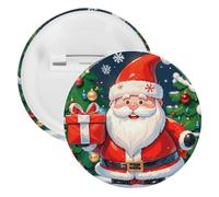 Badge de Père Noël rond en métal - Broche légère pour sac à dos - Épingles tendance pour chemises, vestes, châles, manteaux - Unisexe, 20PCS, Fer blanc, épingles rondes en métal