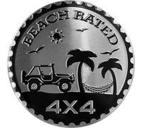 Badge de plage pour voiture - 10,2 x 10,2 cm - Badge 3D en métal - Emblème rond - Compatible avec Jeep Wrangler véhicules camions SUV
