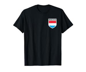 Badge de Poche Classique avec Drapeau luxembourgeois T-Shirt