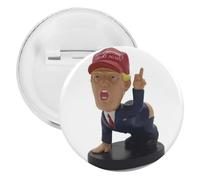 Badge de président de dessin animé rond en métal, broche légère pour sac à dos, épingles à boutons tendance pour chemises, vestes, châle, manteau, unisexe, 20pcs, Fer blanc, épingles rondes en métal